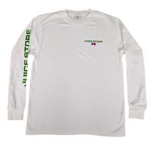 Juice Store Shirt Mens Large White Long Sleeve Los Angeles Graphic Made USA‎ Tee